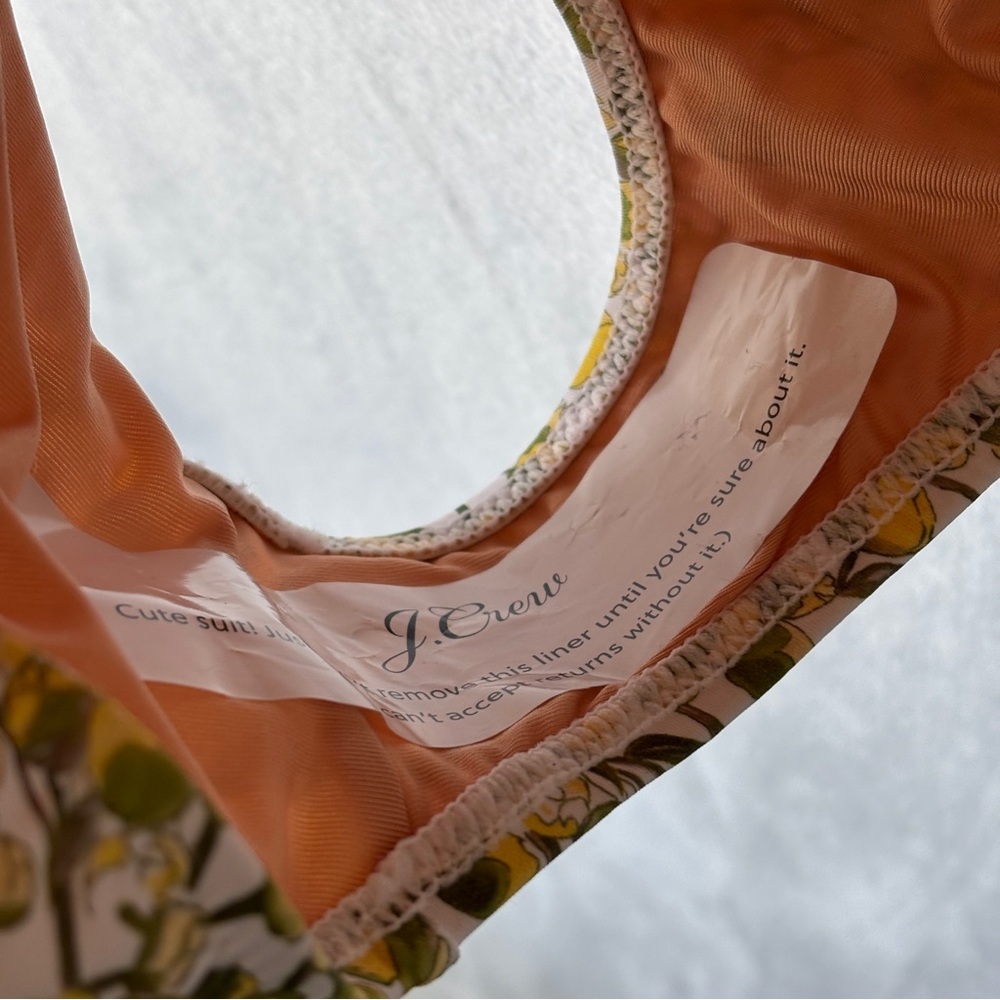 J crew womens Plunge‎ one-piece swimsuit in Liberty Eliza's Yellow size 24 NWT - Picture 11 of 12
